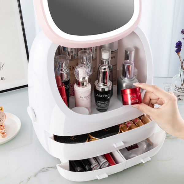 Boîte de rangement make-up avec lampe LED – Image 2
