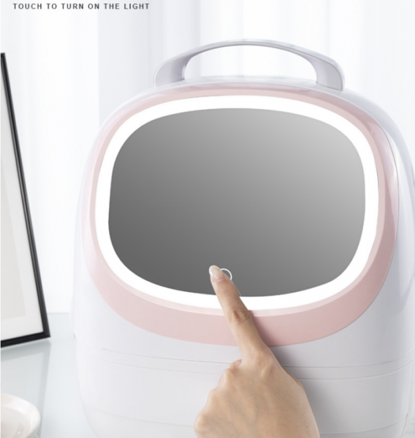 Boîte de rangement make-up avec lampe LED – Image 3