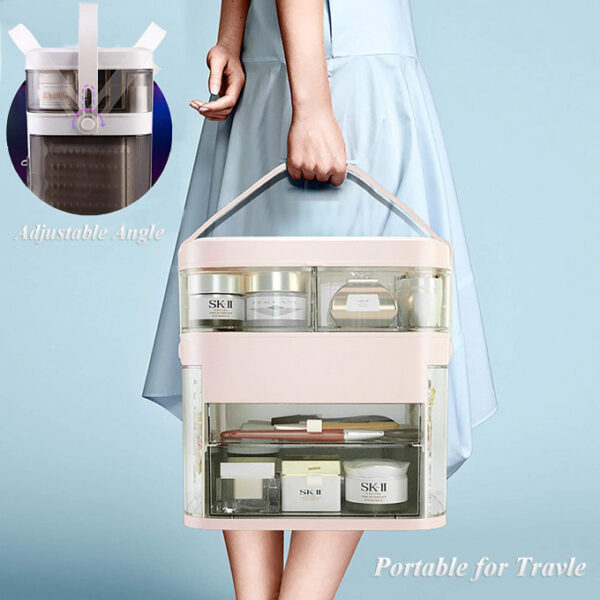 Boîte de maquillage grande capacité avec porte-bijoux – Image 4